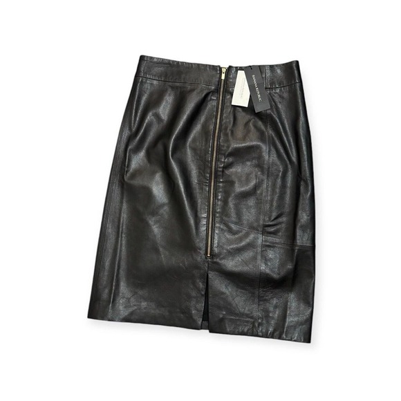 Banana Republic Women's Soft Leather Skirt Zippered Front Black SZ‎ 2